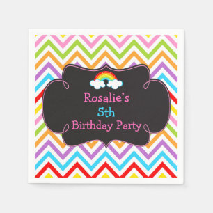 Serviette En Papier Anniversaire de Rainbow Party