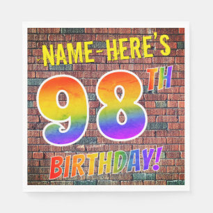 Serviette En Papier ANNIVERSAIRE de regard d'arc-en-ciel de graffiti