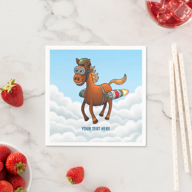 Serviette En Papier Anniversaire de Rocket Pony (En situation)