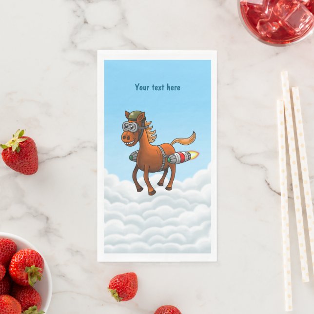Serviette En Papier Anniversaire de Rocket Pony (En situation)