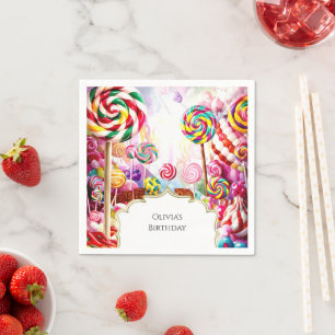 Serviette En Papier Anniversaire de Sparkling Pastel Candyland