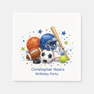 Serviette En Papier Anniversaire de sport pour garçons