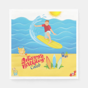 Serviette En Papier Anniversaire de surf