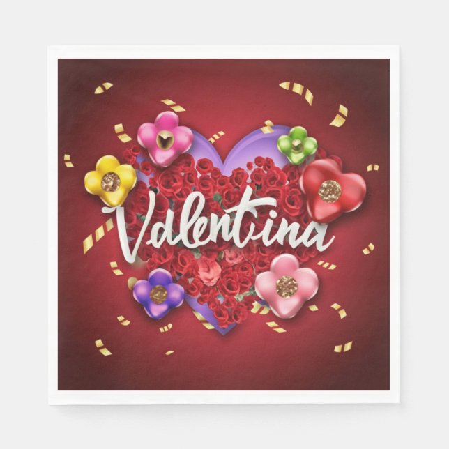 Serviette En Papier Anniversaire de Valentina (Devant)
