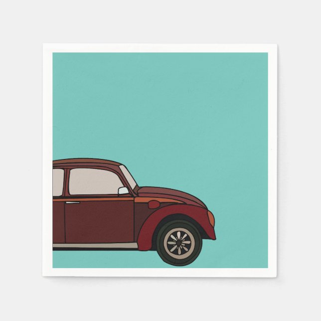 Serviette En Papier Anniversaire de voiture classique antique (Devant)