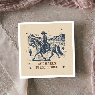 Serviette En Papier Anniversaire de Western Rodeo Cowboy