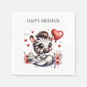 Serviette En Papier Anniversaire de Zebra Pilot