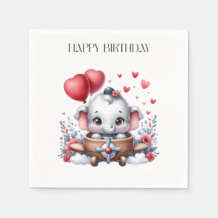 Serviette En Papier Anniversaire d'éléphant volant