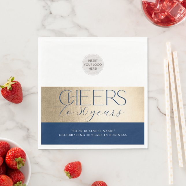 Serviette En Papier ANNIVERSAIRE D'ENTREPRISE élégant affaires marine  (En situation)