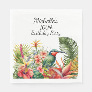 Serviette En Papier Anniversaire des 100 ans de la fleur tropicale et