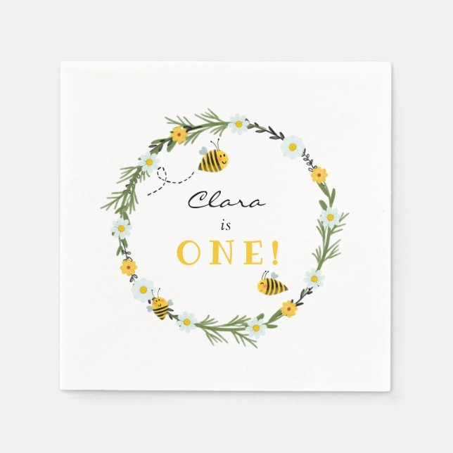 Serviette En Papier Anniversaire des abeilles (Devant)