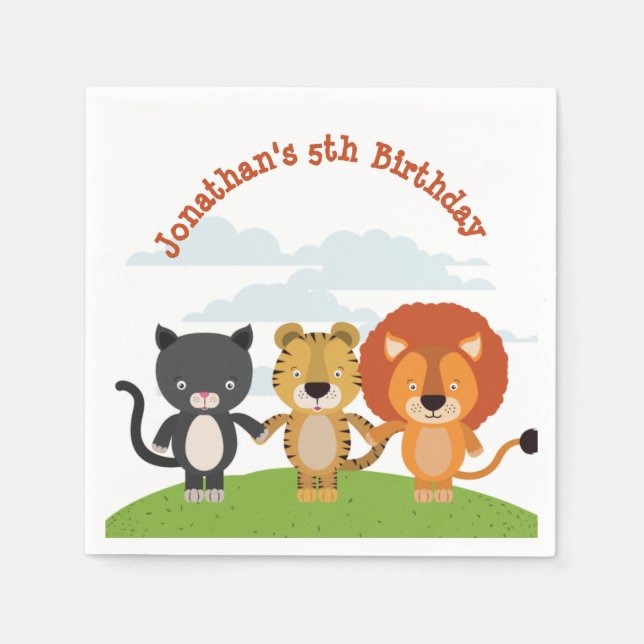 Serviette En Papier Anniversaire des amis des animaux (Devant)
