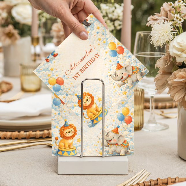 Serviette En Papier Anniversaire des amis du cirque de conte de fées (Créateur téléchargé)
