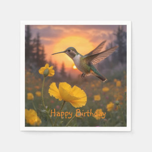 Serviette En Papier Anniversaire des colibris