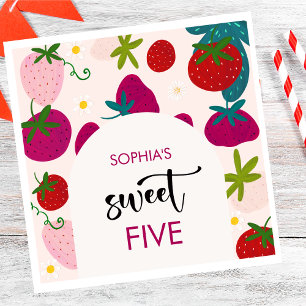 Serviette En Papier Anniversaire des enfants à la fraise douce