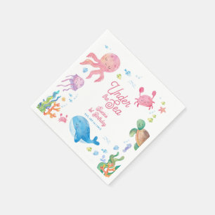 Serviette En Papier Anniversaire des enfants sous la mer 1 an