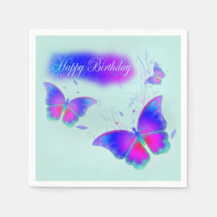Serviette En Papier Anniversaire des papillons