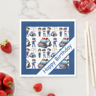 Serviette En Papier Anniversaire des policiers