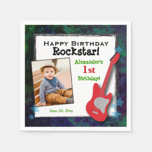 Serviette En Papier Anniversaire des Rockstar Guitar Boys