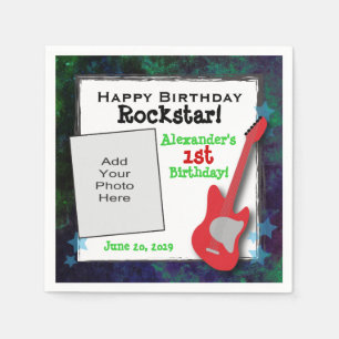 Serviette En Papier Anniversaire des Rockstar Guitar Boys