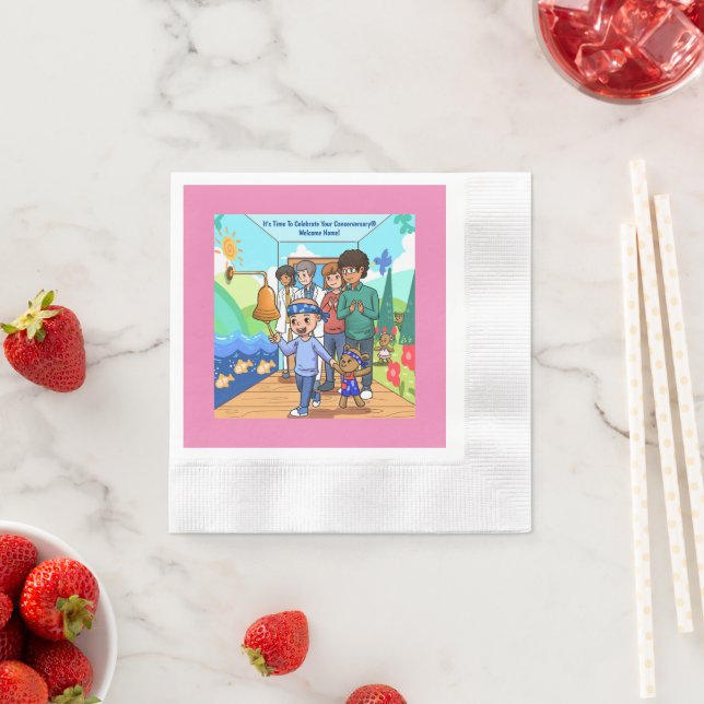 Serviette En Papier Anniversaire des serviettes de la soirée Cocktail  (En situation)