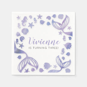 Serviette En Papier Anniversaire des sirènes de mer
