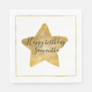 Serviette En Papier Anniversaire d'étoile d'or