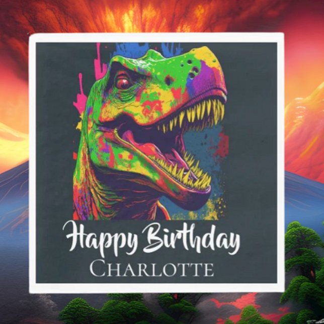 Serviette En Papier Anniversaire Dino T-Rex (Bring your dream party to life with our selection of quality Dinosaur themed party supplies )