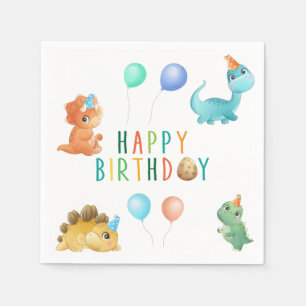 Serviette En Papier Anniversaire Dinosaur