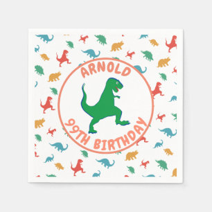 Serviette En Papier Anniversaire Dinosaur T Rex Enfants Jurassique Pré