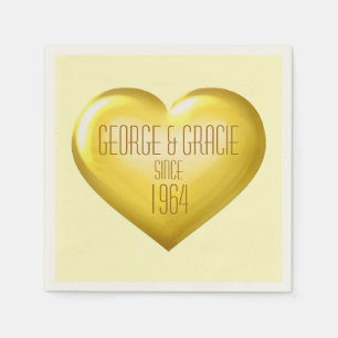 Serviette En Papier Anniversaire d'or