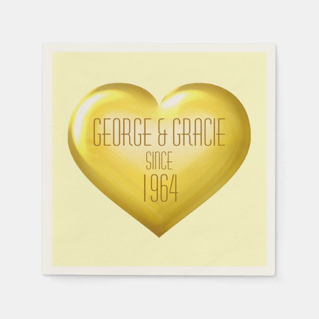 Serviette En Papier Anniversaire d'or (Devant)