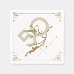Serviette En Papier Anniversaire d'or Monogram Napkin
