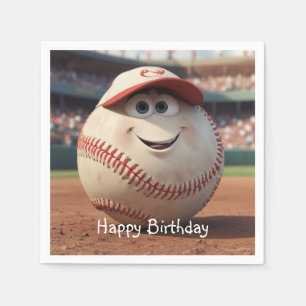 Serviette En Papier Anniversaire du baseball de dessin