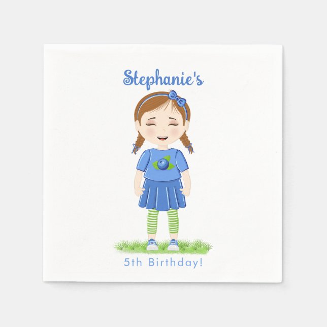 Serviette En Papier Anniversaire du bleuet (Devant)
