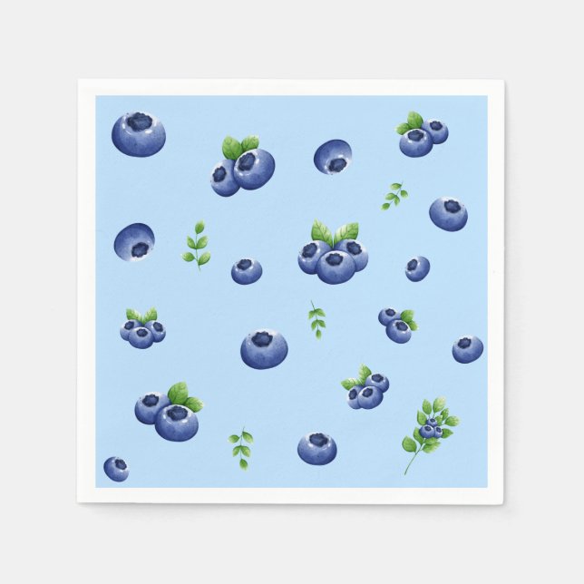 Serviette En Papier Anniversaire du bleuet (Devant)