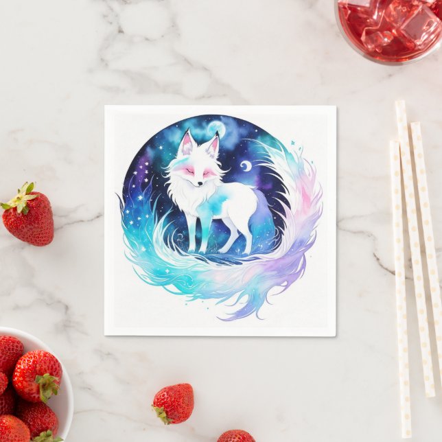 Serviette En Papier Anniversaire du bois de Fox moderne (En situation)