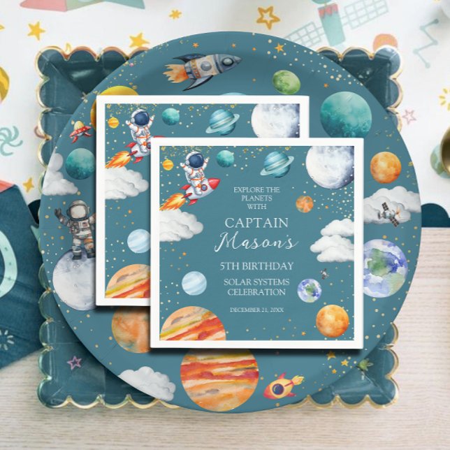 Serviette En Papier Anniversaire du Capitaine de l'Espace du Système S (Créateur téléchargé)