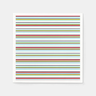 Serviette En Papier Anniversaire du Carnaval en bande colorée horizont