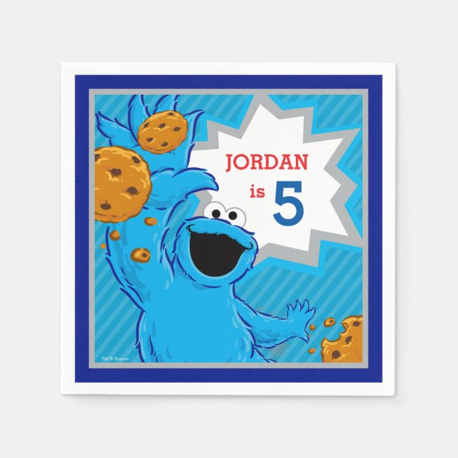 Serviette En Papier Anniversaire du Cookie Monster (Devant)