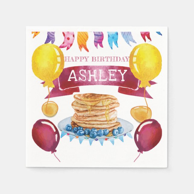 Serviette En Papier Anniversaire du crêpe et du pyjama (Devant)