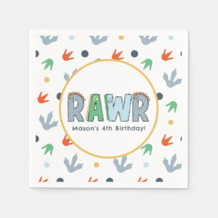 Serviette En Papier Anniversaire du dinosaure de la crevette