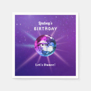 Serviette En Papier Anniversaire du Disco Ball Retro