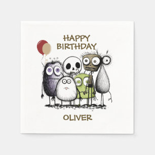 Serviette En Papier Anniversaire du Monster