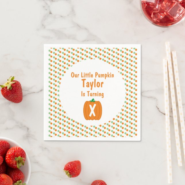 Serviette En Papier Anniversaire du petit Citrouille (En situation)