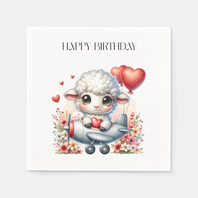 Serviette En Papier Anniversaire du pilote de mouton (Devant)