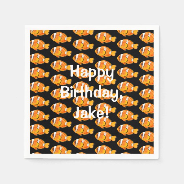 Serviette En Papier Anniversaire du poisson clown (Devant)