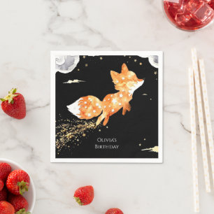 Serviette En Papier Anniversaire du renard forestier simple