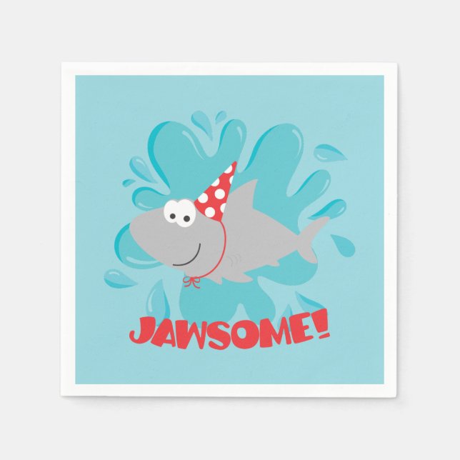 Serviette En Papier Anniversaire du requin (Devant)