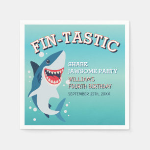 Serviette En Papier Anniversaire du requin fin jawsome Jawsome